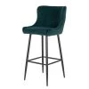 Red Living Chaise de bar Batilly I - Velours / Acier - Vert foncé