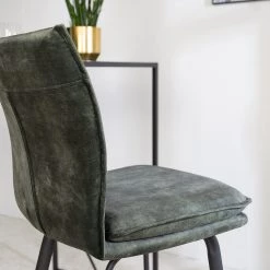 Jack & Alice Chaise de bar Morlanne - Velours / Métal - Vert foncé -Commodes enfant Soldes 1000255056 220608 040 DETAILS P000000001000255056
