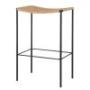 Ars Natura Tabouret de bar Bonao - Rotin / Fer - Naturel / Noir