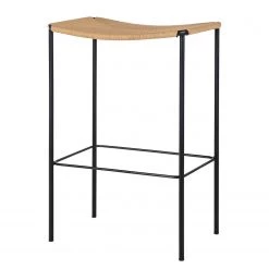 Ars Natura Tabouret de bar Bonao - Rotin / Fer - Naturel / Noir