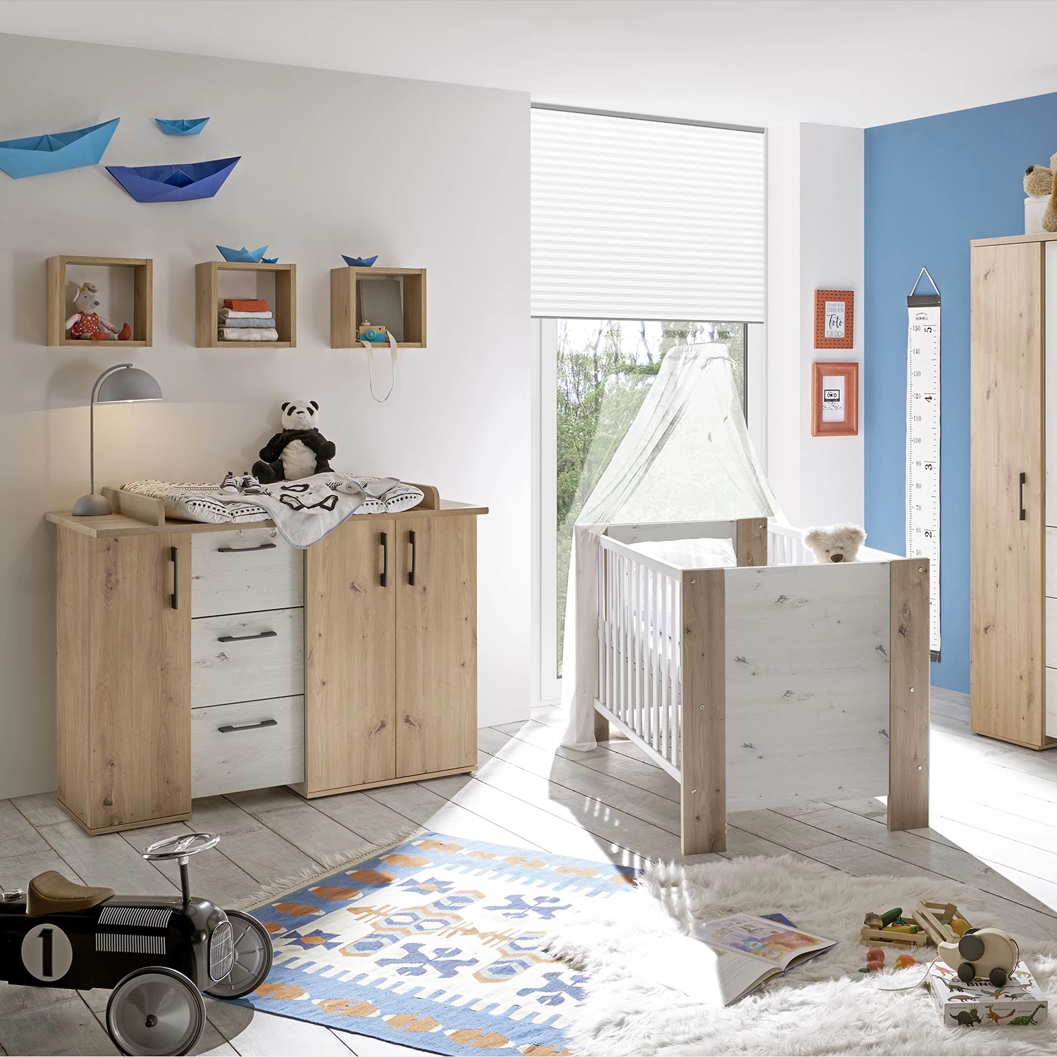 Kids Club Collection Commode à langer Micha - Chêne noueux / Blanc - Largeur : 127 cm 2 Kids Club Collection Commode à langer Micha - Chêne noueux / Blanc - Largeur : 127 cm – Image 2