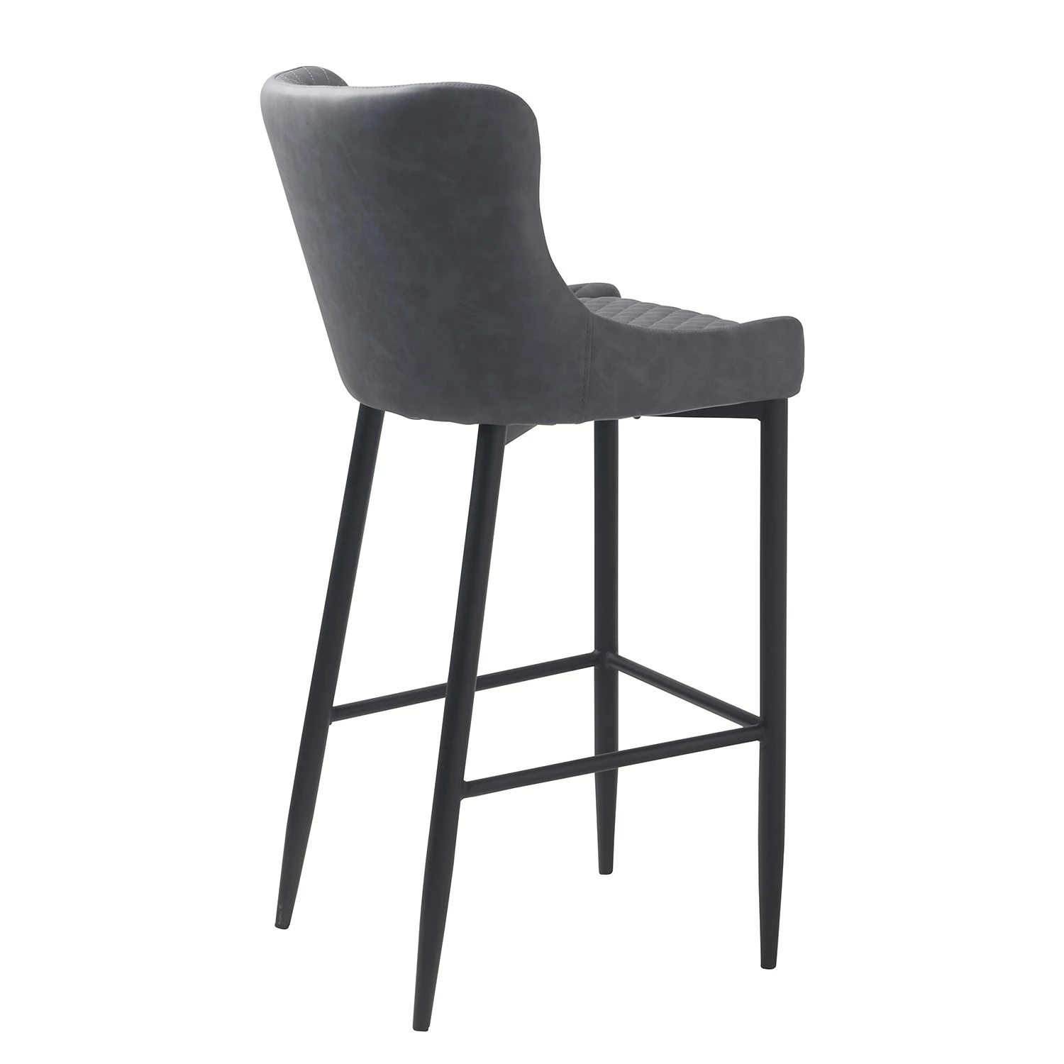 Red Living Chaise de bar Elbi I - Imitation cuir / Métal - Anthracite / Noir 4 Red Living Chaise de bar Elbi I - Imitation cuir / Métal - Anthracite / Noir – Image 4