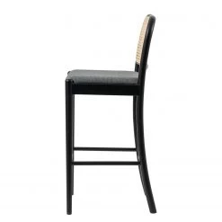 Studio Copenhagen Chaise de bar Cutis - Rotin et tissu / Hêtre massif - Gris -Commodes enfant Soldes 1000273458 220420 035 DETAILS P000000001000273458