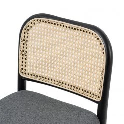 Studio Copenhagen Chaise de bar Cutis - Rotin et tissu / Hêtre massif - Gris -Commodes enfant Soldes 1000273458 220420 045 DETAILS P000000001000273458