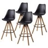 Mørteens Chaises de bar Aledas I - Noir - Lot de 4