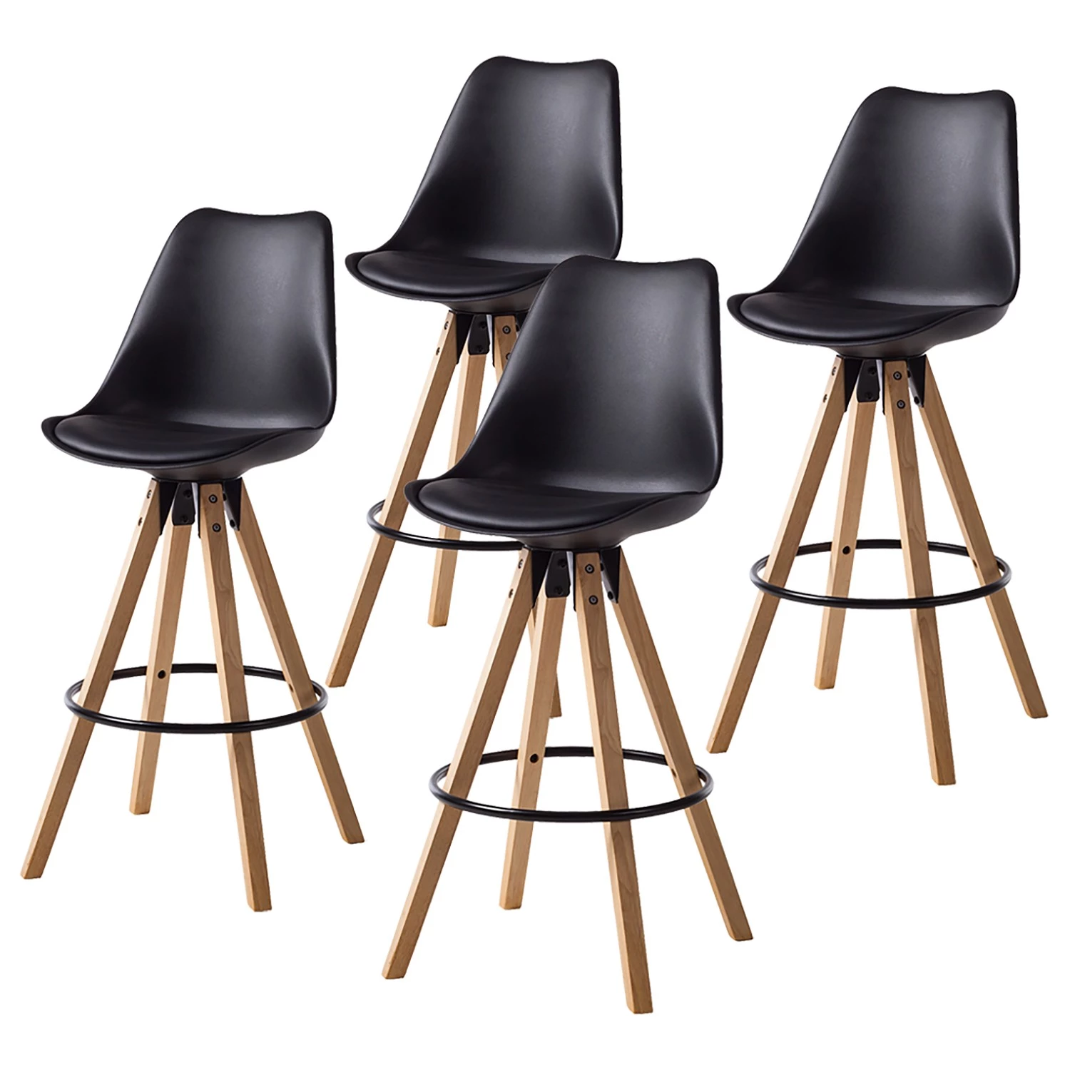 Mørteens Chaises de bar Aledas I - Noir - Lot de 4 1 Mørteens Chaises de bar Aledas I - Noir - Lot de 4