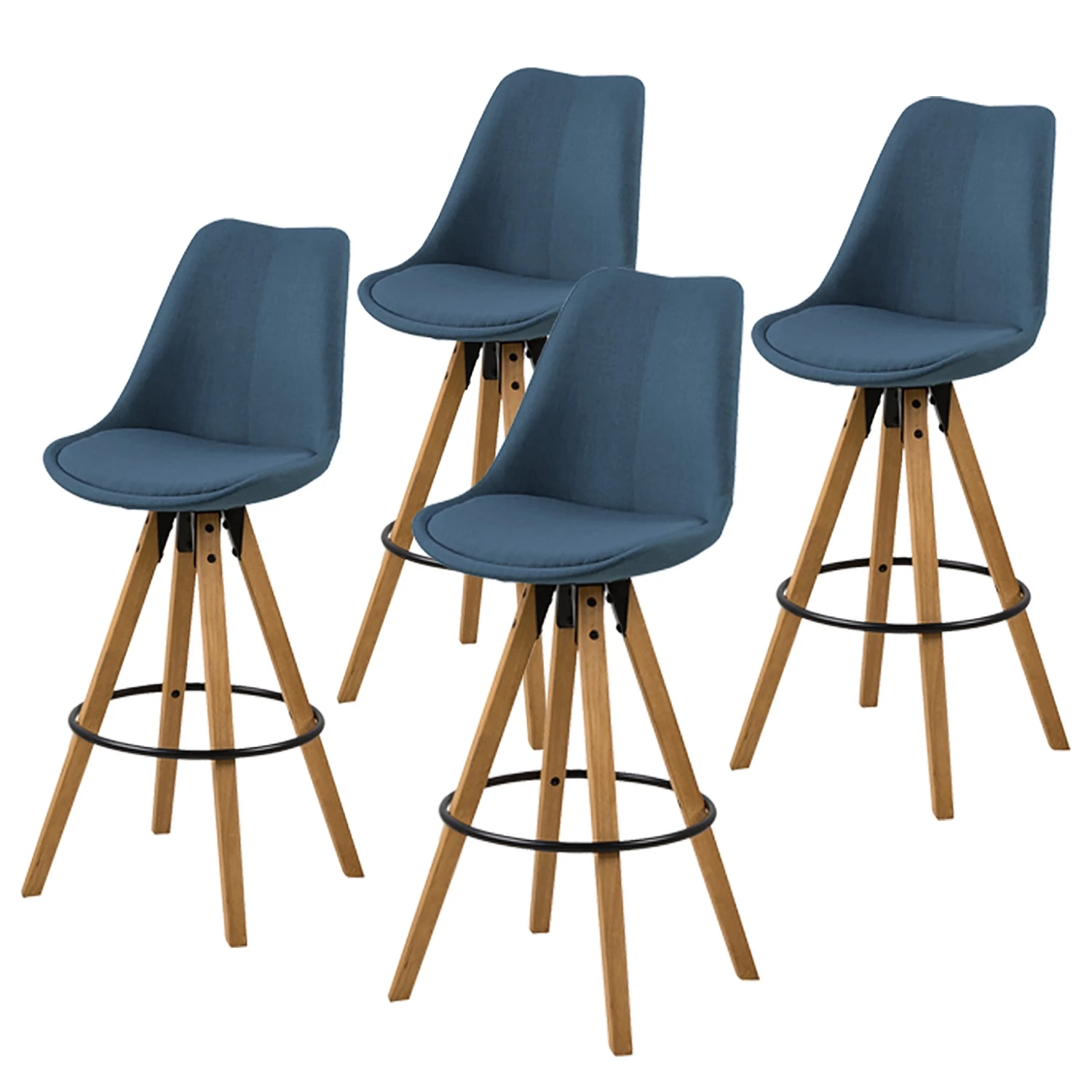 Mørteens Chaises de bar Aledas II - Bleu jean - Lot de 4 1 Mørteens Chaises de bar Aledas II - Bleu jean - Lot de 4
