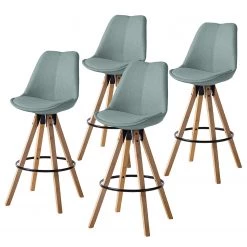 Mørteens Chaises de bar Aledas II - Gris menthe - Lot de 4