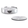 Zeller Set de dessous de verre Luca (7 élém.) - Acier inoxydable - Argenté - Ø 10 cm