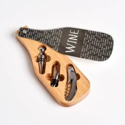 Zeller Set à vin Owara (4 éléments) - Acier inoxydable - Argenté - 10 cm x 27,8 cm x 3 cm -Commodes enfant Soldes 1000283216 210813 06105200284 DETAILS P000000001000283216