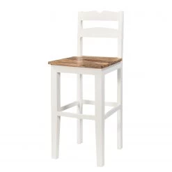 Maison Belfort Chaise de bar Newhaven - Manguier massif - Manguier / Blanc