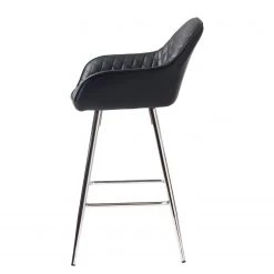 Red Living Chaise de bar Dela III - Imitation cuir / Fer - Noir / Chrome -Commodes enfant Soldes 1000303599 211117 16473800080 DETAILS P000000001000303599