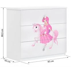 Kids Club Collection Commode Babydreams Princesse - Blanc / Rose -Commodes enfant Soldes 1000306515 211123 083722000535 SKETCH DETAILS P000000001000306515 sketch