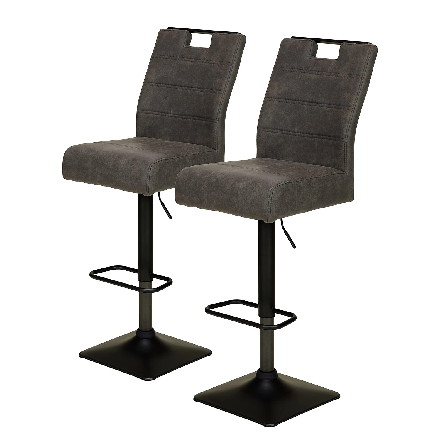 Loftscape Tabourets de bar Dimsdale (lot de 2) - Gris marron 1 Loftscape Tabourets de bar Dimsdale (lot de 2) - Gris marron