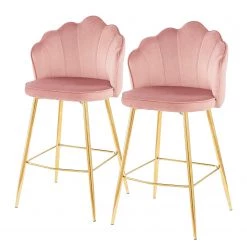 Red Living Chaises de bar Zelda (lot de 2) - Rose bébé