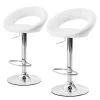 Fredriks Chaise de bar Hemingway - Blanc / Chrome - Lot de 2