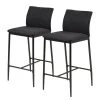 Loftscape Chaises de bar Domenica (lot de 2) - Tissu / Fer - Anthracite / Noir
