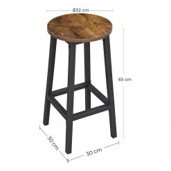Red Living Tabourets de bar Savar (lot de 2) - Imitation bois recyclé / Noir -Commodes enfant Soldes 1000332559 220303 500 SKETCH DETAILS P000000001000332559 sketch