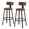 Red Living Chaises de bar Paoli (lot de 2) - Imitation bois recyclé / Noir