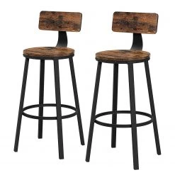 Red Living Chaises de bar Paoli (lot de 2) - Imitation bois recyclé / Noir