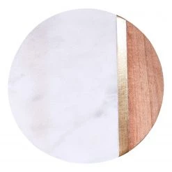 Butlers Sous-verres MARBLE KITCHEN (lot de 4) - Laiton / Marbre - Blanc -Commodes enfant Soldes 1000336996 220225 030 DETAILS P000000001000336996