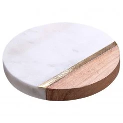 Butlers Sous-verres MARBLE KITCHEN (lot de 4) - Laiton / Marbre - Blanc -Commodes enfant Soldes 1000336996 220225 031 DETAILS P000000001000336996