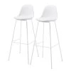 Loftscape Chaises de bar Royale (lot de 2) - Matière plastique et imitation cuir / Acier - Blanc