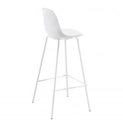 Loftscape Chaises de bar Royale (lot de 2) - Matière plastique et imitation cuir / Acier - Blanc -Commodes enfant Soldes 1000340181 220414 035 DETAILS P000000001000340181