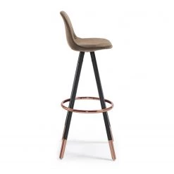 Ars manufacti Chaises de bar Zibo (lot de 2) - Imitation cuir / Métal - Cuivre - Beige vieilli -Commodes enfant Soldes 1000340246 220414 030 DETAILS P000000001000340246