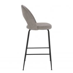 Loftscape Chaises de bar Pignola (lot de 4) - Tissu / Acier - Gris clair / Noir -Commodes enfant Soldes 1000340248 220414 030 DETAILS P000000001000340248
