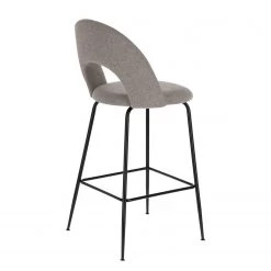 Loftscape Chaises de bar Pignola (lot de 4) - Tissu / Acier - Gris clair / Noir -Commodes enfant Soldes 1000340248 220414 035 DETAILS P000000001000340248