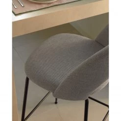 Loftscape Chaises de bar Pignola (lot de 4) - Tissu / Acier - Gris clair / Noir -Commodes enfant Soldes 1000340248 220414 050 DETAILS P000000001000340248