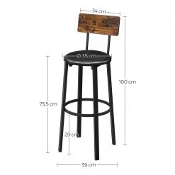 Red Living Chaises de bar Tierce (lot de 2) - Imitation bois recyclé / Noir -Commodes enfant Soldes 1000347222 220513 500 SKETCH DETAILS P000000001000347222 sketch