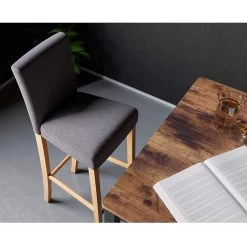 Red Living Chaises de bar Tullah (lot de 2) - Tissu / Hévéa massif et fer - Gris / Hévéa et argenté -Commodes enfant Soldes 1000347232 220513 021 MOOD DETAILS P000000001000347232 mood