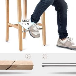 Red Living Chaises de bar Tullah (lot de 2) - Tissu / Hévéa massif et fer - Gris / Hévéa et argenté -Commodes enfant Soldes 1000347232 220513 050 DETAILS P000000001000347232