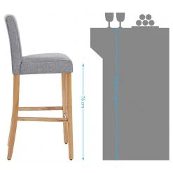 Red Living Chaises de bar Tullah (lot de 2) - Tissu / Hévéa massif et fer - Gris / Hévéa et argenté -Commodes enfant Soldes 1000347232 220513 055 DETAILS P000000001000347232