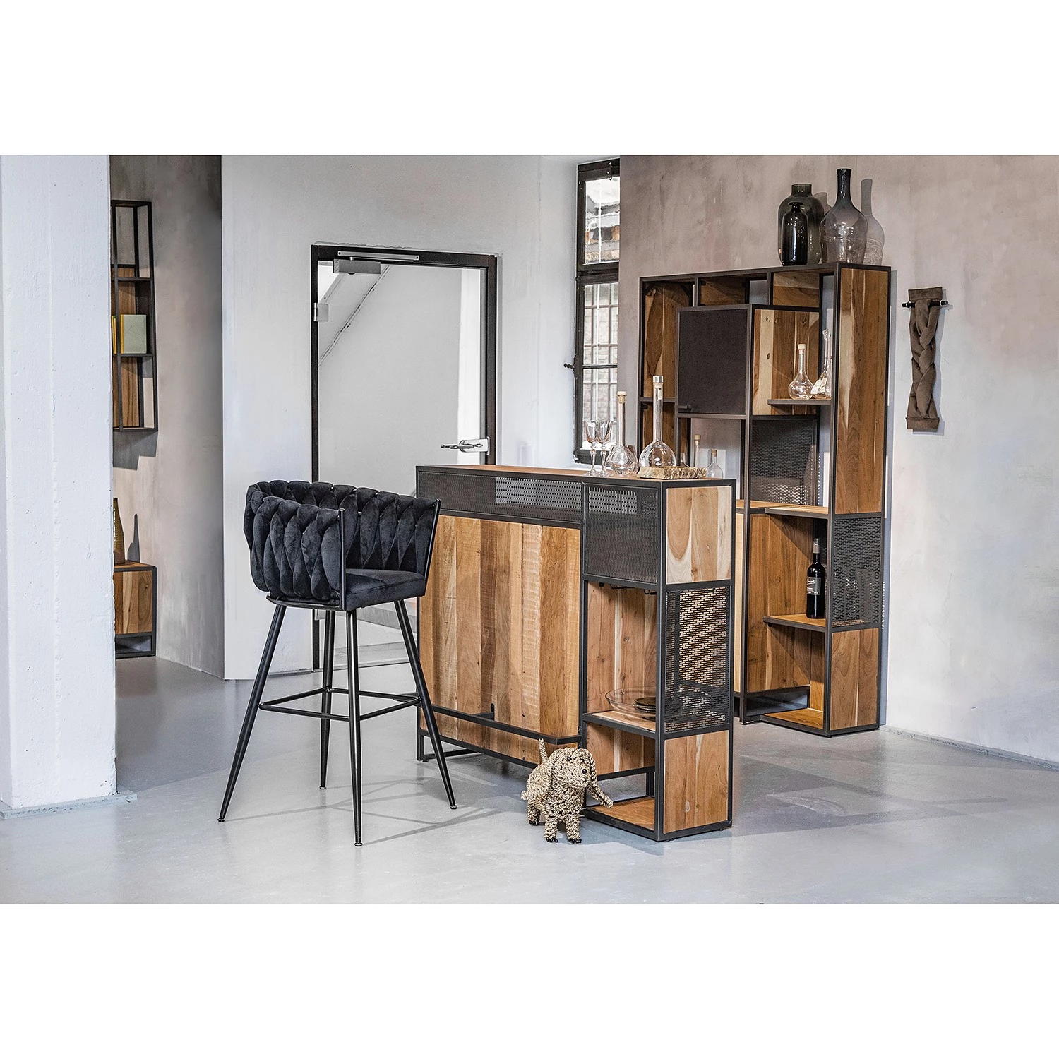 Jack & Alice Chaise de bar Feltham - Noir 2 Jack & Alice Chaise de bar Feltham - Noir – Image 2