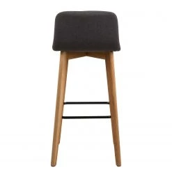 Loftscape Chaises de bar Alaric (lot de 2) - Tissu / Chêne massif / Métal - Gris / Chêne / Noir -Commodes enfant Soldes 1000353343 220614 040 DETAILS P000000001000353343