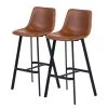 Red Living Chaises capitonnées Gustave (lot de 2) - Cognac