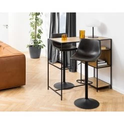 Red Living Chaise de bar Gustave - Imitation cuir / Fer - Noir -Commodes enfant Soldes 1000353352 220614 021 MOOD DETAILS P000000001000353352 mood