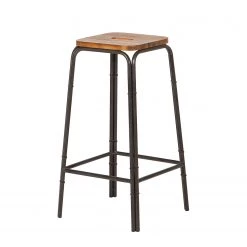 Ars manufacti Tabourets de bar Atelier (lot de 2) - Acacia massif /Métal -Commodes enfant Soldes barhocker atelier 2er set akazie massiv metall 2915965