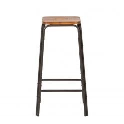 Ars manufacti Tabourets de bar Atelier (lot de 2) - Acacia massif /Métal -Commodes enfant Soldes barhocker atelier 2er set akazie massiv metall 2915969