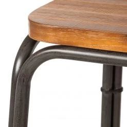 Ars manufacti Tabourets de bar Atelier (lot de 2) - Acacia massif /Métal -Commodes enfant Soldes barhocker atelier 2er set akazie massiv metall 2915985