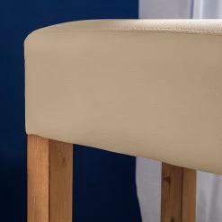 Ars Natura Tabouret de bar Delia - Acacia massif / Imitation cuir - Crème -Commodes enfant Soldes barhocker delia akazie massiv kunstleder creme akazie massiv 3320581