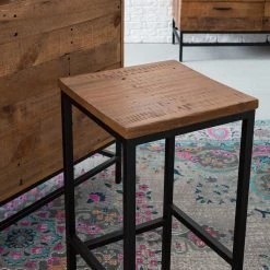 Ars manufacti Tabouret de bar Grasby - Pin recyclé / Métal - Pin foncé / Noir -Commodes enfant Soldes barhocker grasby altholz pinie metall pinie dunkel schwarz 4922212