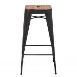 Ars manufacti Tabourets de bar Manchester (lot de 2) - Acacia massif / Métal - Acacia / Anthracite -Commodes enfant Soldes barhocker manchester 2er set akazie massiv metall 4873824