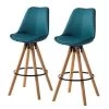 Mørteens Chaises de bar Aledas II - Bleu pétrole - Lot de 2
