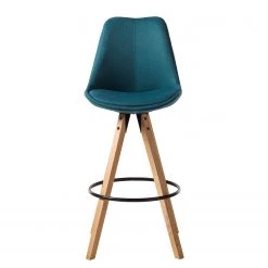 Mørteens Chaises de bar Aledas II - Bleu pétrole - Lot de 2 -Commodes enfant Soldes barstuhl aledas ii 2er set webstoff gummibaum massiv petrol 4851328