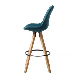 Mørteens Chaises de bar Aledas II - Bleu pétrole - Lot de 2 -Commodes enfant Soldes barstuhl aledas ii 2er set webstoff gummibaum massiv petrol 4851332