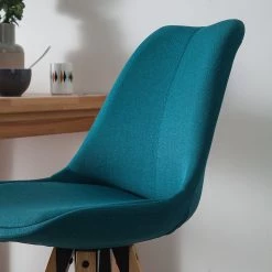 Mørteens Chaises de bar Aledas II - Bleu pétrole - Lot de 2 -Commodes enfant Soldes barstuhl aledas ii 2er set webstoff gummibaum massiv petrol 4851352